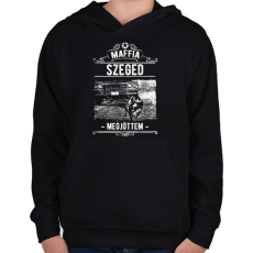 PRINTFASHION Maffia Szeged - Gyerek kapucnis pulóver - Fekete