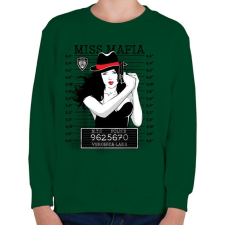 PRINTFASHION Maffialány - Gyerek pulóver - Sötétzöld gyerek pulóver, kardigán