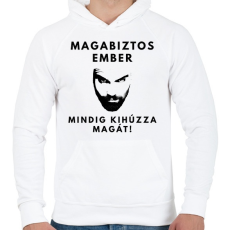 PRINTFASHION MAGABIZTOS EMBER - Férfi kapucnis pulóver - Fehér