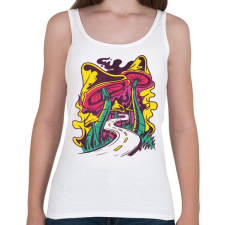 PRINTFASHION Magic mushroom road - Női atléta - Fehér női trikó