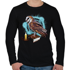 PRINTFASHION magic owl - Férfi hosszú ujjú póló - Fekete férfi póló