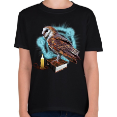PRINTFASHION magic owl - Gyerek póló - Fekete