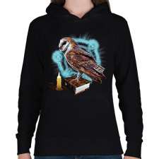 PRINTFASHION magic owl - Női kapucnis pulóver - Fekete női pulóver, kardigán