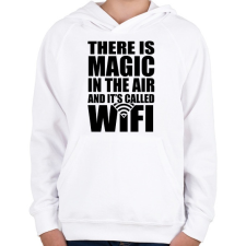 PRINTFASHION Magic WiFi - Gyerek kapucnis pulóver - Fehér gyerek pulóver, kardigán