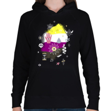 PRINTFASHION Mágikus nembináris - Női kapucnis pulóver - Fekete női pulóver, kardigán