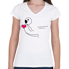 PRINTFASHION Mágneses vonzás - Férfi - Női V-nyakú póló - Fehér