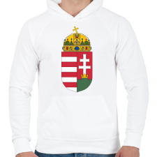 PRINTFASHION Magyar címer - Férfi kapucnis pulóver - Fehér férfi pulóver, kardigán