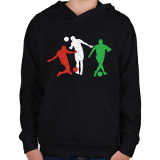 PRINTFASHION Magyar csapat - Gyerek kapucnis pulóver - Fekete gyerek pulóver, kardigán