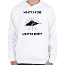 PRINTFASHION magyar égre magyar ufót - Gyerek kapucnis pulóver - Fehér gyerek pulóver, kardigán
