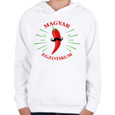 PRINTFASHION Magyar egzotikum - Gyerek kapucnis pulóver - Fehér