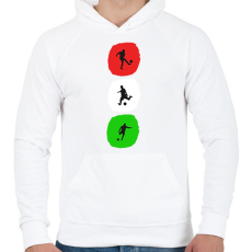 PRINTFASHION Magyar foci - Férfi kapucnis pulóver - Fehér