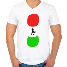 PRINTFASHION Magyar foci - Férfi V-nyakú póló - Fehér férfi póló