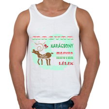 PRINTFASHION Magyar Karácsony - Férfi atléta - Fehér atléta, trikó