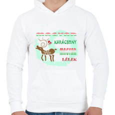 PRINTFASHION Magyar Karácsony - Férfi kapucnis pulóver - Fehér