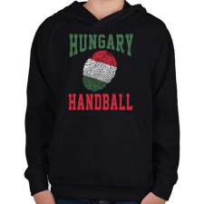 PRINTFASHION Magyar Kézilabdás Ujjlenyomat - Gyerek kapucnis pulóver - Fekete gyerek pulóver, kardigán