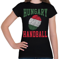 PRINTFASHION Magyar Kézilabdás Ujjlenyomat - Női póló - Fekete női póló