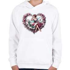 PRINTFASHION Magyar lány  - Gyerek kapucnis pulóver - Fehér