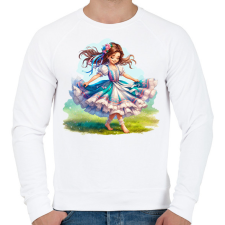 PRINTFASHION Magyar lány népviseletben - Férfi pulóver - Fehér férfi pulóver, kardigán