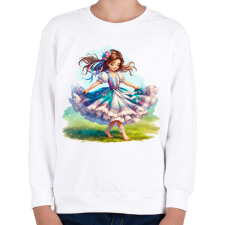 PRINTFASHION Magyar lány népviseletben - Gyerek pulóver - Fehér gyerek pulóver, kardigán