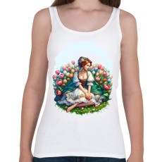 PRINTFASHION Magyar lány tulipánok közt - Női atléta - Fehér