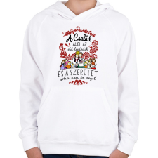 PRINTFASHION magyar népmese család - Gyerek kapucnis pulóver - Fehér gyerek pulóver, kardigán