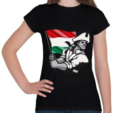 PRINTFASHION Magyar Patrióta  - Női póló - Fekete
