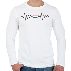 PRINTFASHION Magyar szívverés - Férfi hosszú ujjú póló - Fehér