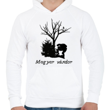 PRINTFASHION magyar vándor - Férfi kapucnis pulóver - Fehér férfi pulóver, kardigán