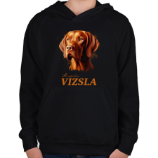 PRINTFASHION Magyar Vizsla - Gyerek kapucnis pulóver - Fekete gyerek pulóver, kardigán