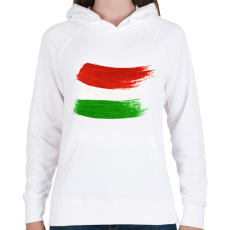 PRINTFASHION Magyar zászló - Női kapucnis pulóver - Fehér