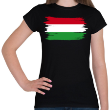 PRINTFASHION Magyar zászló - Női póló - Fekete női póló