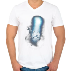 PRINTFASHION Magyarok Angyala - Férfi V-nyakú póló - Fehér