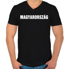PRINTFASHION MAGYARORSZÁG - Férfi V-nyakú póló - Fekete férfi póló