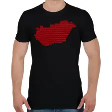 PRINTFASHION Magyarország szívekkel - Férfi póló - Fekete férfi póló