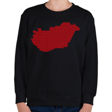 PRINTFASHION Magyarország szívekkel - Gyerek pulóver - Fekete