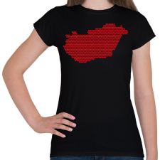 PRINTFASHION Magyarország szívekkel - Női póló - Fekete női póló