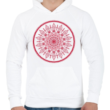 PRINTFASHION Magyaros mandala - Férfi kapucnis pulóver - Fehér férfi pulóver, kardigán