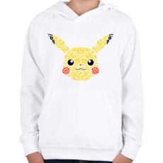 PRINTFASHION Magyaros Pikachu - Gyerek kapucnis pulóver - Fehér