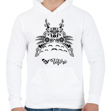PRINTFASHION Magyaros Totoro - Férfi kapucnis pulóver - Fehér férfi pulóver, kardigán