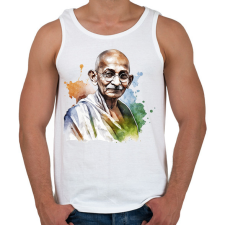 PRINTFASHION Mahatma Gandhi - Férfi atléta - Fehér atléta, trikó