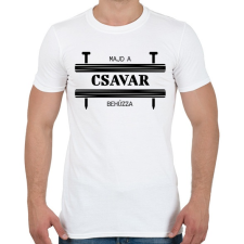 PRINTFASHION Majd a csavar behúzza - Férfi póló - Fehér férfi póló