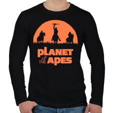 PRINTFASHION Majmok bolygója - Férfi hosszú ujjú póló - Fekete férfi póló