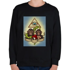PRINTFASHION Majmok - Gyerek pulóver - Fekete