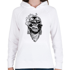 PRINTFASHION Majmok kora - Női kapucnis pulóver - Fehér