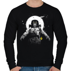 PRINTFASHION Majom az űrben - Férfi pulóver - Fekete