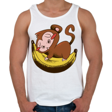 PRINTFASHION Majom banánon - Férfi atléta - Fehér