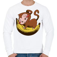 PRINTFASHION Majom banánon - Férfi pulóver - Fehér férfi pulóver, kardigán