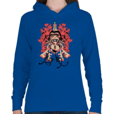 PRINTFASHION Majom bosszú - Női kapucnis pulóver - Királykék női pulóver, kardigán