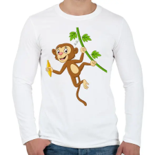 PRINTFASHION majom - Férfi hosszú ujjú póló - Fehér férfi póló