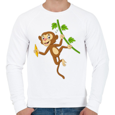 PRINTFASHION majom - Férfi pulóver - Fehér férfi pulóver, kardigán